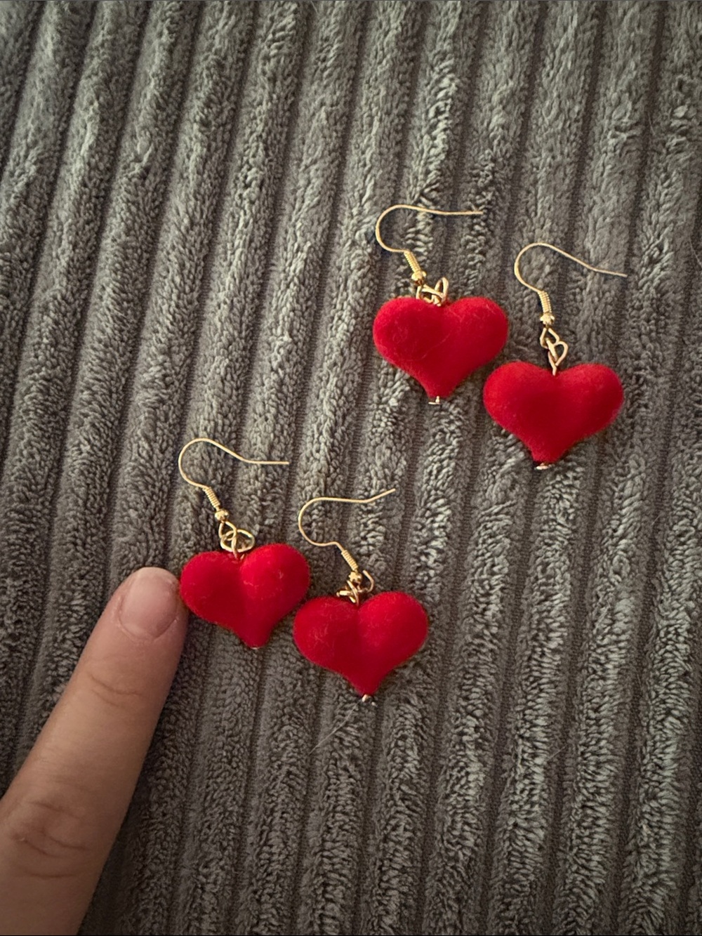 Felt Red Heart Drop Earrings - Women Jewelry